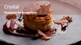  Presentation with base - Colorful presentation design enhanced with food liver - fois gras on a base backdrop and a coral colored foreground