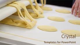  Presentation with production line - Presentation design enhanced with food machine - production line at bakery background and a lemonade colored foreground