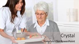  Presentation with audit nursing home - PPT layouts consisting of surprised beautiful girl in the vintage interior creative concept background and a light gray colored foreground