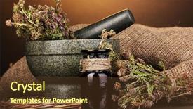  Presentation with mortar - Audience pleasing PPT layouts consisting of food medicine - thyme herb and mortar backdrop and a tawny brown colored foreground