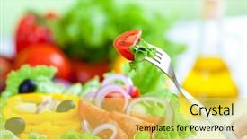  Presentation with salad - Theme having food menu - healthy fresh vegetable salad background and a yellow colored foreground
