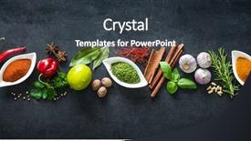  Presentation with spices - PPT layouts with food menu - various herbs and spices background and a tawny brown colored foreground