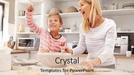  Presentation with baking - Slide set featuring food mess - mother and son baking together background and a lemonade colored foreground