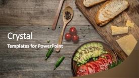  Presentation with appetizers - Cool new slides with food mess - tasty appetizers avocado and cut backdrop and a  colored foreground