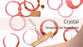  Presentation with corkscrew - Colorful PPT theme enhanced with food mess - wine cork corkscrew and round backdrop and a lemonade colored foreground