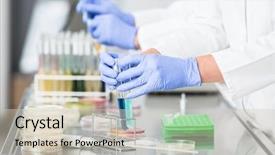  Presentation with food microbiology - Beautiful slides featuring food microbiology - researchers preparing samples for experiments backdrop and a soft green colored foreground