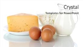  Presentation with milk dairy products - Slides enhanced with food milk - dairy products and eggs isolated background and a white colored foreground