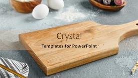  Presentation with food - Presentation theme enhanced with food-mockup-empty-wooden-board background and a coral colored foreground