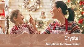 Presentation with christmas food - Theme having food mother and daughter cooking background and a coral colored foreground