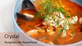  Presentation with blue food - Colorful PPT layouts enhanced with food new nordic cuisine culinary backdrop and a gold colored foreground