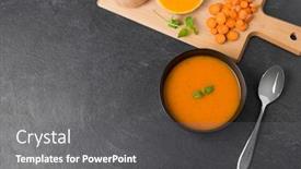  Presentation with culinary - Cool new slide set with food-new-nordic-cuisine-culinary backdrop and a gray colored foreground