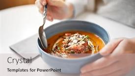  Presentation with food - Presentation theme featuring food-new-nordic-cuisine background and a soft green colored foreground