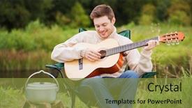  Presentation with bonfire - Beautiful theme featuring food on bonfire in camping backdrop and a  colored foreground