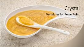  Presentation with sweet corn - PPT theme consisting of food or snack apple corn background and a lemonade colored foreground