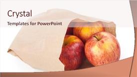  Presentation with paper bag - Beautiful presentation featuring food packaging - apples in paper bag backdrop and a sky blue colored foreground
