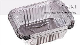  Presentation with baking - Slide set consisting of food packaging - baking dish from a foil background and a light gray colored foreground