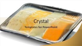  Presentation with cheese - Colorful presentation theme enhanced with food packaging - cheese tray slices backdrop and a yellow colored foreground