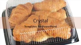  Presentation with croissant - Slide deck having food packaging - croissant isolated background and a coral colored foreground
