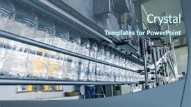  Presentation with china food - Presentation design with food packaging - drinks production plant in china background and a ocean colored foreground