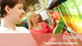  Presentation with happy sad face man - PPT layouts with food packaging - portrait of happy man holding background and a coral colored foreground