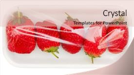  Presentation with food packaging - Amazing slide deck having food packaging - strawberry in vacuum packing isolated backdrop and a lemonade colored foreground
