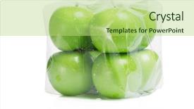  Presentation with green apples - Amazing presentation theme having food packinig - fresh green apples in transparent backdrop and a  colored foreground