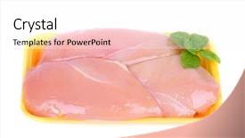  Presentation with food chicken - Colorful slide deck enhanced with food packinig - raw chicken breast in yellow backdrop and a white colored foreground