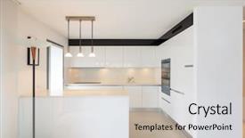  Presentation with modern elegant - PPT layouts featuring food pantry - elegant modern white kitchen background and a light gray colored foreground