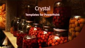  Presentation with pantry - Cool new PPT layouts with food pantry - home preservation in glass jars backdrop and a wine colored foreground
