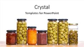  Presentation with dried tomato - Amazing presentation theme having food pantry - jars of olives pesto dried backdrop and a white colored foreground