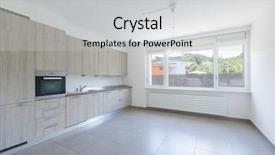  Presentation with wood floor wiht lighting - PPT theme having food pantry - light wood kitchen with white background and a  colored foreground