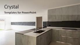  Presentation with pantry - Slide deck featuring food pantry - modern kitchen in bright white background and a light gray colored foreground