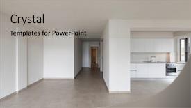  Presentation with pantry - Presentation design having food pantry - modern kitchen in empty apartment background and a light gray colored foreground