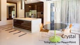  Presentation with marble - Slides enhanced with food pantry - modern kitchen in wood background and a soft green colored foreground