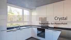  Presentation with pantry - Amazing PPT layouts having food pantry - modern white kitchen with marble backdrop and a light gray colored foreground