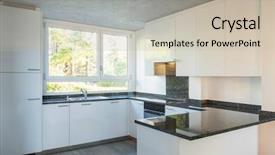  Presentation with marble - Slide deck consisting of food pantry - modern white kitchen with marble background and a mint green colored foreground