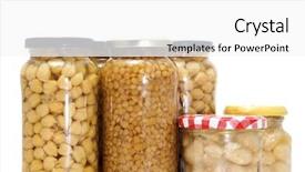  Presentation with pantry - PPT layouts enhanced with food pantry - some jars of canned legume background and a  colored foreground