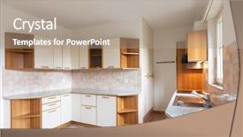  Presentation with pantry - Colorful PPT theme enhanced with food pantry - vintage kitchen with wooden wall backdrop and a coral colored foreground