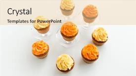  Presentation with food white - Slide deck enhanced with food pastry and sweets concept background and a lemonade colored foreground