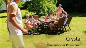  Presentation with food grill - Theme enhanced with food people and family time background and a yellow colored foreground