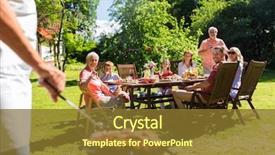  Presentation with food bbq - Slide deck consisting of holiday bbq - food people and family time background and a yellow colored foreground