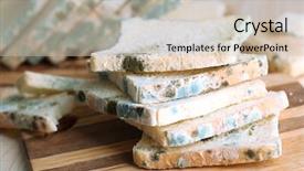  Presentation with food poisoning - PPT layouts having food poisoning - mouldy bread on cutting board background and a soft green colored foreground