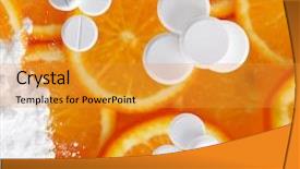  Presentation with food poisoning - Presentation theme enhanced with food poisoning hospital - white pills with oranges background and a  colored foreground