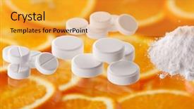  Presentation with food poisoning - Colorful slides enhanced with food poisoning hospital - white pills with oranges backdrop and a  colored foreground