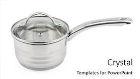  Presentation with food white - Beautiful slides featuring food polymers - stainless stewpot isolated on white backdrop and a white colored foreground