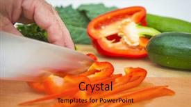  Presentation with free on genetically modified food - Presentation theme with food prep chopping fresh red background and a red colored foreground