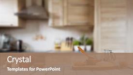  Presentation with food preparation - PPT theme featuring food preparation kitchen on background background and a coral colored foreground