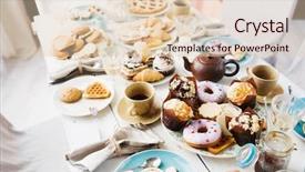  Presentation with pulses food assortment legume - Audience pleasing slides consisting of food prepared for celebration birthday backdrop and a lemonade colored foreground