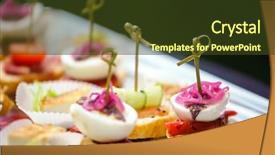  Presentation with catering - Slides with food presentasion - outdoor catering background and a tawny brown colored foreground