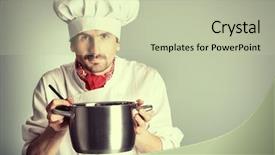  Presentation with leonardo vitruvian man - Amazing theme having food presentasion - portrait of a man cook backdrop and a mint green colored foreground